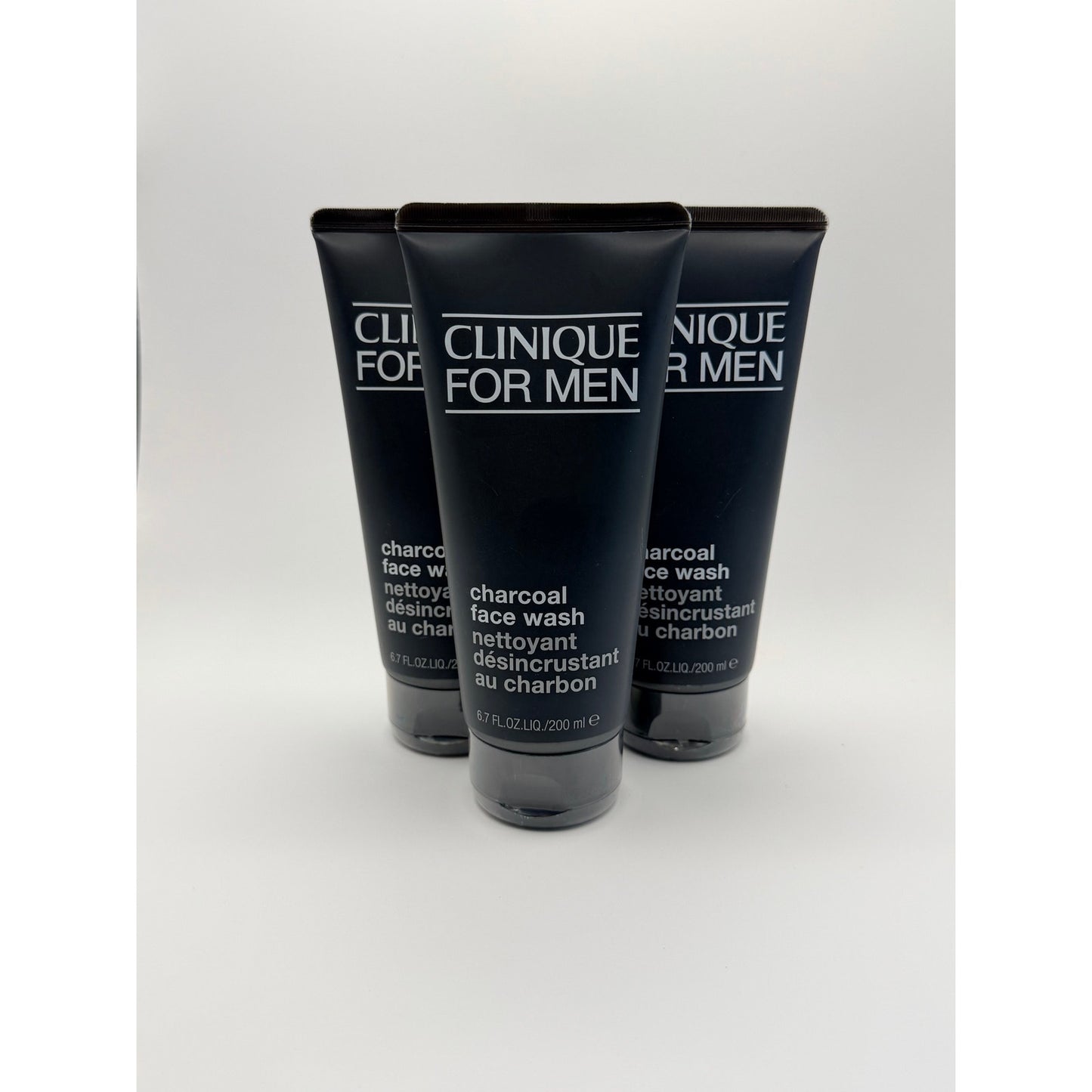 Clinique for Men charcoal face wash 6.7oz NEW Authentic 3 pack